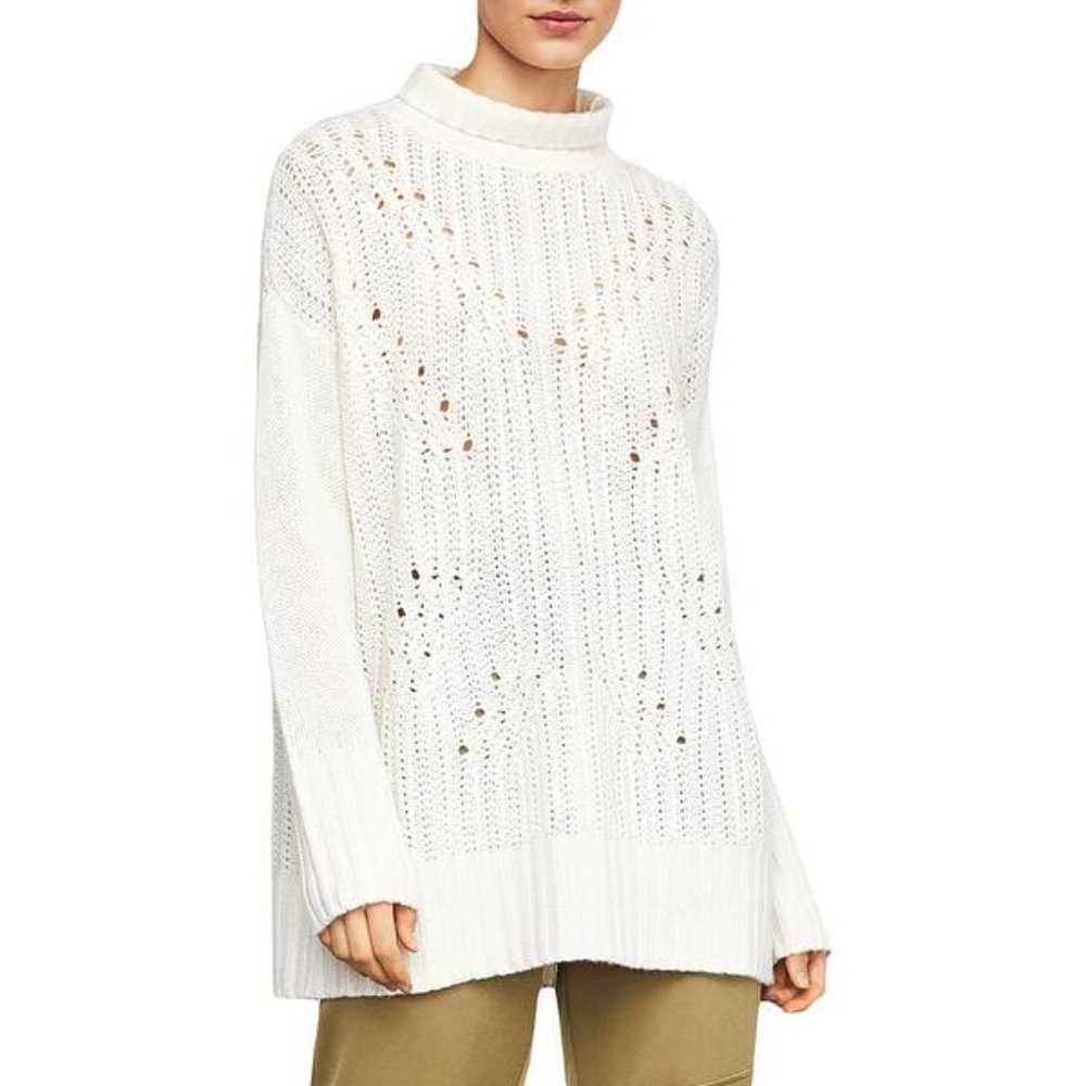 BCBG MAXAZRIA Turtleneck Sequin Tunic Sweater